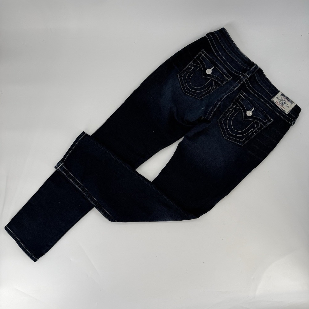 True Religion Womens Size 32 Jennie Curvy Skinny Mid Rise Jeans Dark Wash Denim